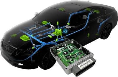 Trabajo de soldadura y micro-electrónica automotriz